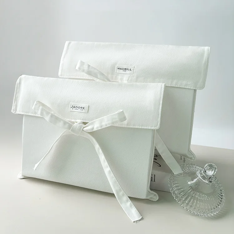 Cotton Gift Pouch With Ribbon product view 2