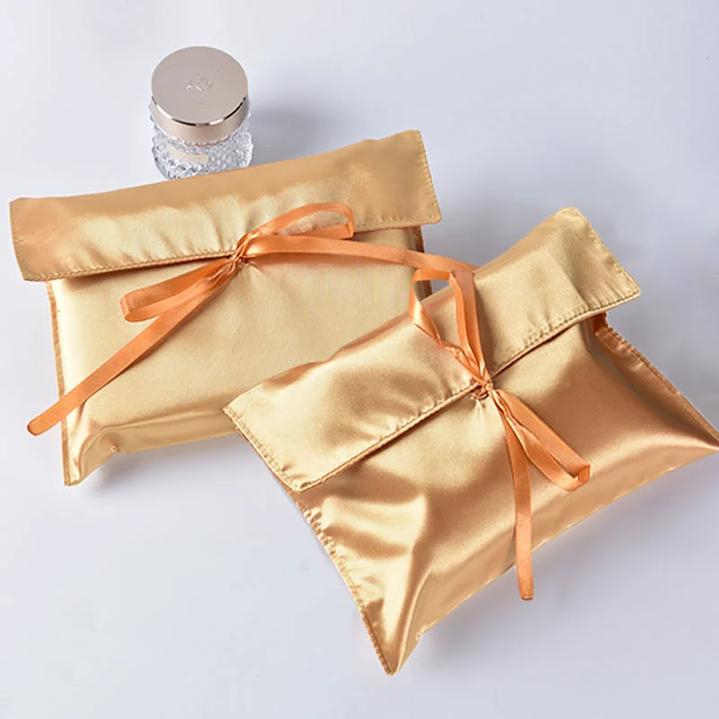 Satin Drawstring Pouch With Logo product view 3