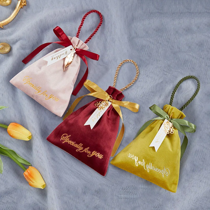 Velvet Drawstring Pouch With Logo product view 4